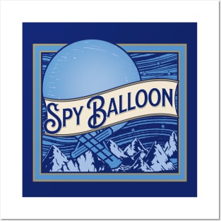 Blue Spy Balloon - Chinese Spy Balloon Over the United States Posters and Art